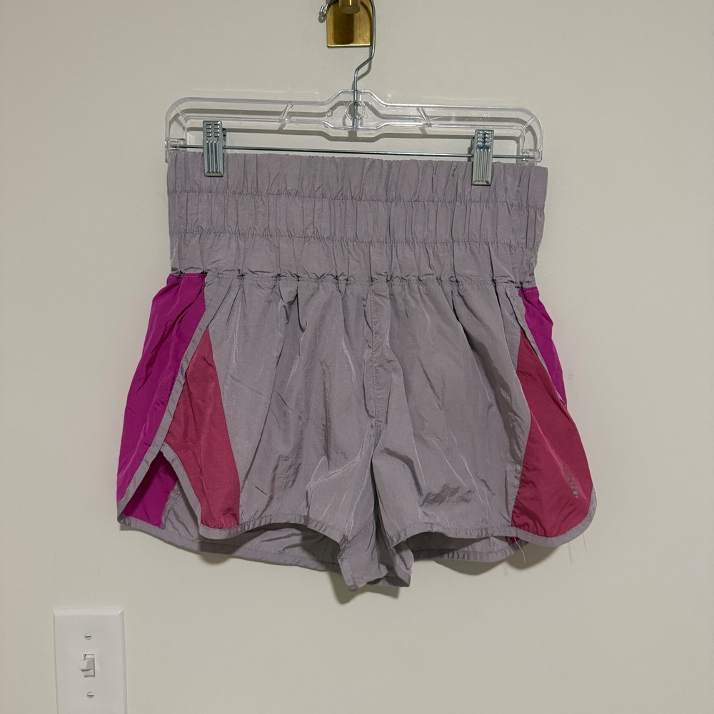 Free People Movement The Way Home Shorts Grey Magenta Colorblock Womens Medium